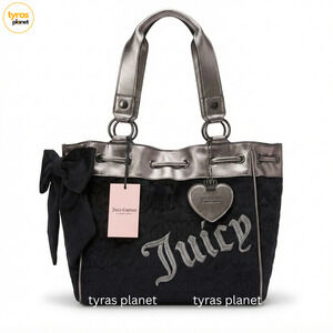 Juicy Couture Day Dreamer Vintage Dreams Tote Bag Black Liquorice/ Gunmetal NWT